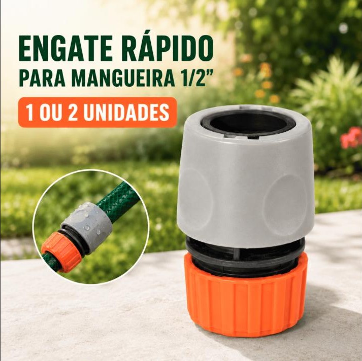 Kit Engate Rápido Para Mangueira Tramontina 1/2 Conector Jardim Quintal
